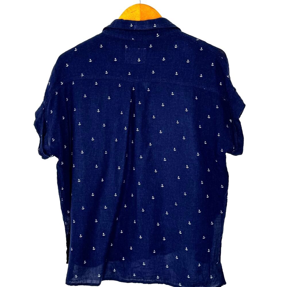 Rails Linen Blend Short Sleeve Anchor Top - image 2